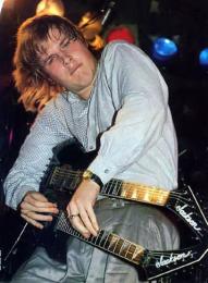 Jeff in 1989 with Jackson double neck