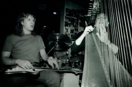 With Harpist Joanna Jordan at Grossmans-in 1991 © Gayle-Hermuses